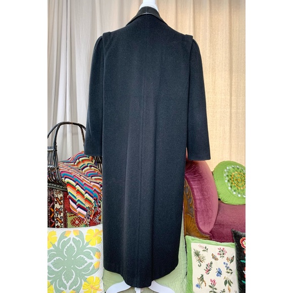 80s Wool Leather Trimmed Coat - Picture 3 of 10